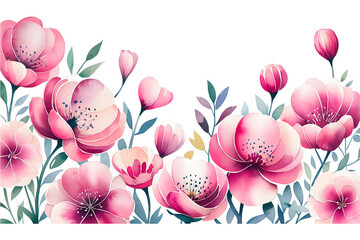 Transparent pink and white tulips