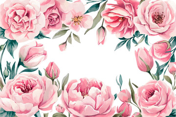 Transparent pink roses background