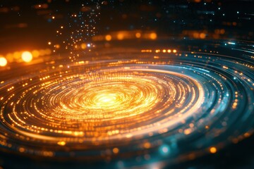 Glowing Quantum Data Flow in Holographic Space