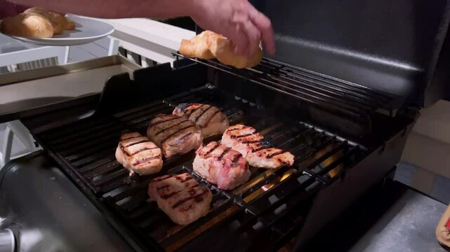Sizzling Marinated Pork Chops on a Weber Gas Grill