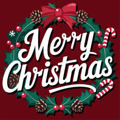Merry Christmas Vector template for social media