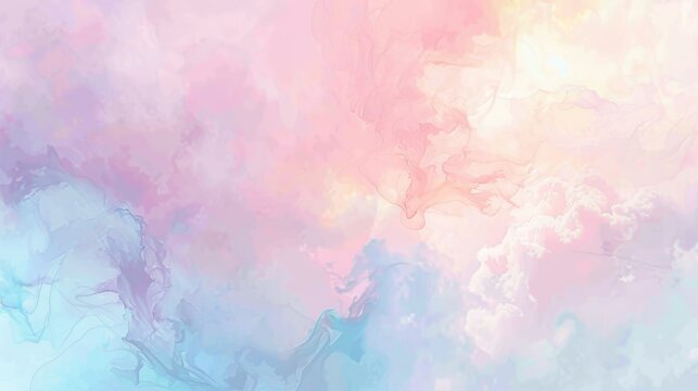 An abstract pastel background with swirls of baby blue, peach, and lavender