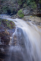 Looking Glass Falls during winter after heavy rains