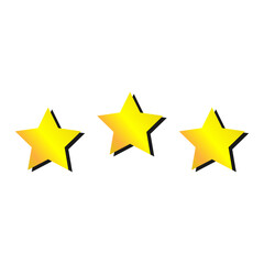 three stars on a white background