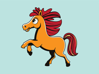 Horse cartoon drawing Vector illustration
