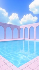 Obraz premium Futuristic Library with Floating Bookshelves Concept