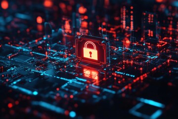 Ransomware text movement on black background highlighting tech interface elements