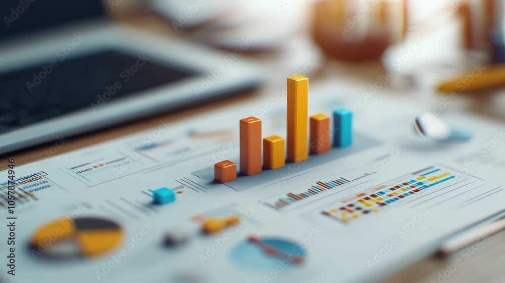 Poster analyzing business growth trends through visual data representation for strategic decision making