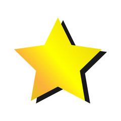 one gold star on a white background