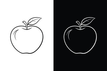 Apple vector lineout icon on white back ground.