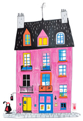 PNG Vintage building drawing house art.