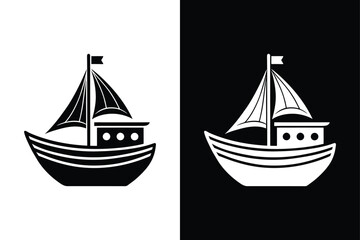  Boat icon on White Background Vector Art Illustration on white background.