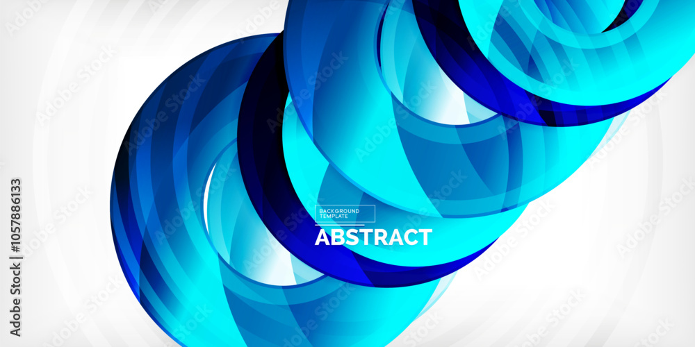 Poster bright colorful circles with light effects. abstract background