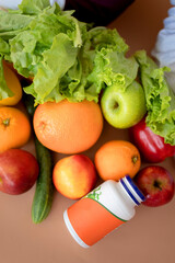 Flat lay composition with healthy baby food and ingredients on white background