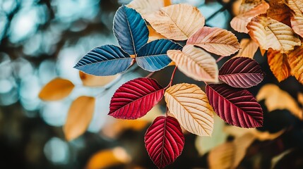 A stunning autumn leaf background showcasing a variety of vibrant orange, red, and yellow leaves gently illuminated by soft mood lighting, creating a warm and inviting atmosphere.