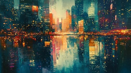 urban hues:abstract cityscape