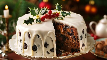 The final step in preparing a Christmas cake is decorating it. This can be done in a variety of ways, depending on personal preference