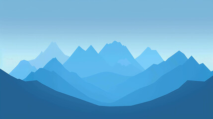Obraz premium Blue and white abstract mountain landscape. Peaks and ranges in minimal flat design. Vector illustration.