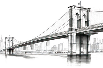 Fototapeta premium PNG New York bridge brooklyn bridge architecture.