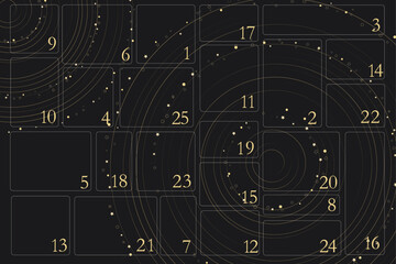 advent calendar with golden circles.eps
