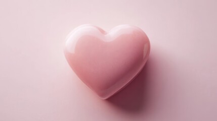 Obraz premium Soft and Romantic Heart on a Pastel Pink Background