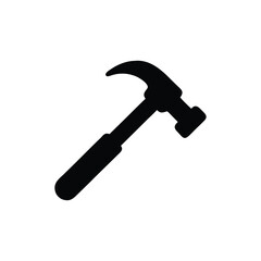 Hammer vector icon and tool with white background