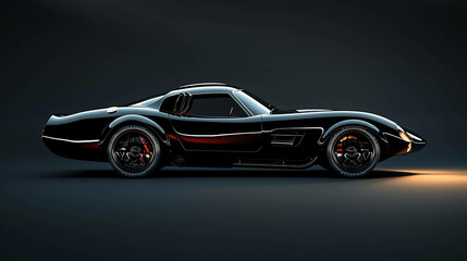 The sleek black sports car is a vision of power and performance.