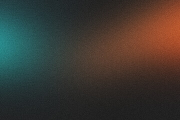 Grainy gradient background in orange, green and black colors. Noise texture. abstract orange green black gradient. background design. colorful background with space for design. banner, poster