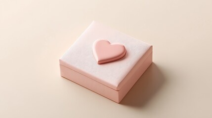 Obraz premium Romantic Heart-Shaped Gift Box in Pastel Colors