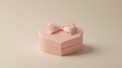 Delicate Heart-Shaped Gift Box with Bow