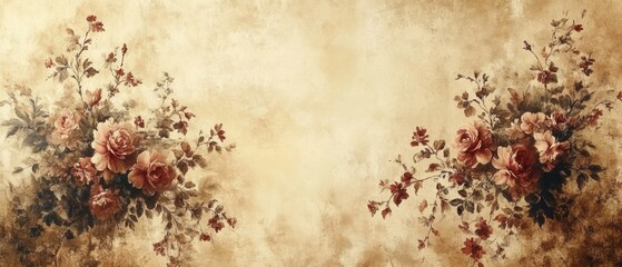 Vintage Floral Design with Soft Background