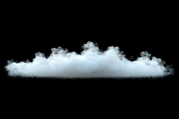 a beautiful white cloud isolated on a dramatic black background