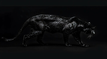Fototapeta premium A black panther is a melanistic variant of the common leopard. It is native to Africa, Asia, and the Middle East.