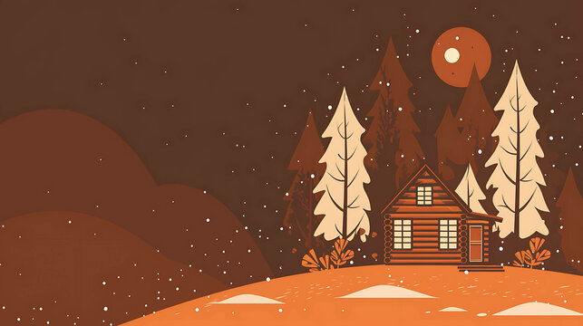 A cozy cabin nestled in a snowy forest. The perfect place to escape the hustle and bustle of everyday life.