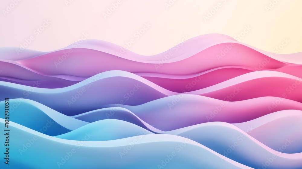 Poster abstract wave background with flowing waves and soft gradients, creating a sense of movement and ser