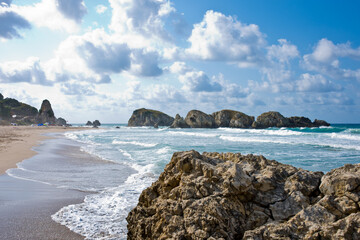beach, rocks and sea at agva, istanbul