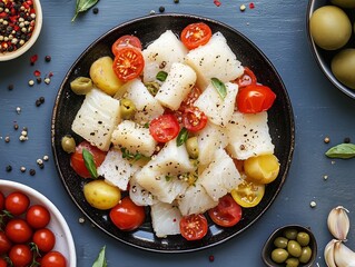 Baccala. The most popular Italian dishes. Salted cod, often served in chunks with vegetables....