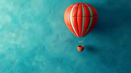 Obraz premium Hot air balloon floating in the sky. 3D rendering.