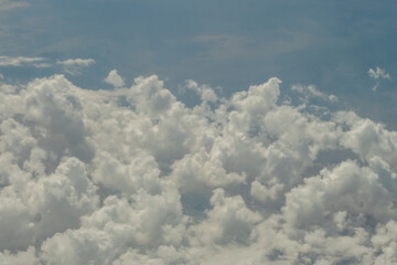 Aerial view of clouds outside of my airplane window on a flight from Los Angeles to New York City