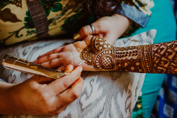 Mehendi (henna tattoo) - an Indian and Persian wedding tradition for the bride, groom and guests
