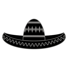 Vector Mexican sombrero. Cinco de mayo symbol isolated on white background.