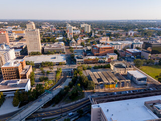 Aerial stock photo Downtown Jacksonville Florida 2024