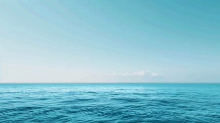 Obraz premium The deep blue sea stretches out before you, endless and mysterious. The only sound is the gentle lapping of the waves against the shore.