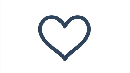 Simple Minimalist Navy Blue Heart Icon