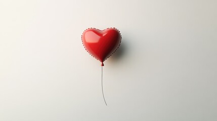 Heartfelt Celebration: A Red Balloon Heart on a Minimalist Background