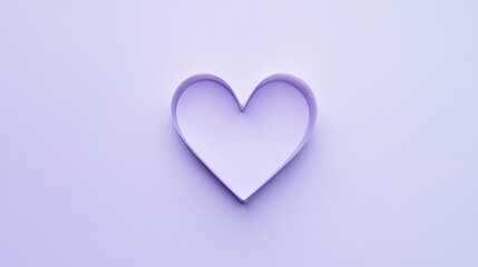 Fototapeta premium Minimalist Purple Heart Shape on Light Lavender Background