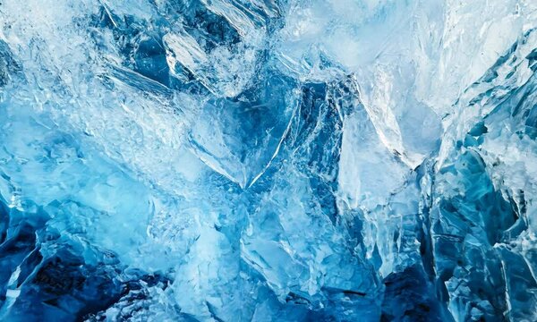Artistic winter pictures featuring abstract representations of snow and ice, using bold colors and textures to evoke the season's essence,