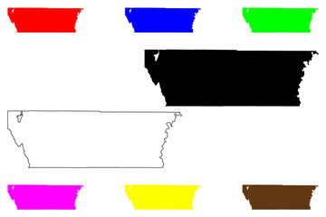 Carbon County, State of Utah (U.S. county, United States of America, USA, U.S., US) map vector illustration, scribble sketch Carbon map