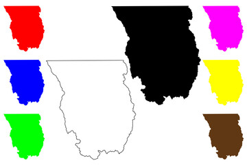Cache County, State of Utah (U.S. county, United States of America, USA, U.S., US) map vector illustration, scribble sketch Cache map © danlersk