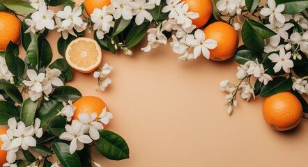 Organic Citrus and Jasmine Flowers Arrangement on Table Setting